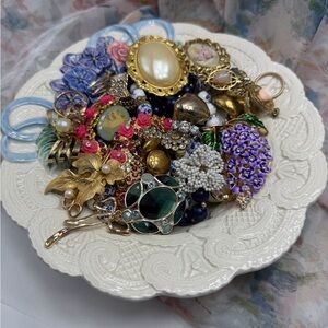 Vintage Jewelry in a Fitz and Floyd Bowl.